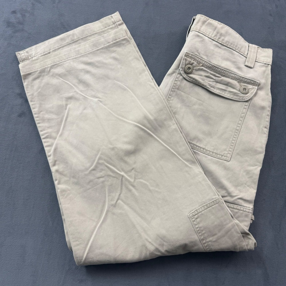 Vintage Levis SilverTab Khakis Cargo Pants Mens 33x32 Tan Wide Leg Baggy Cotton